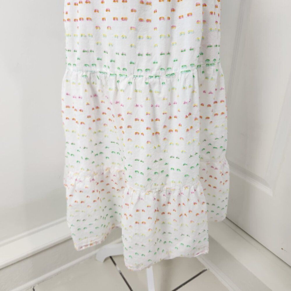 Draper James Dress Womens XS White Clip Dot Flowy Tiered Boho Cottage Prairie - Picture 4 of 16